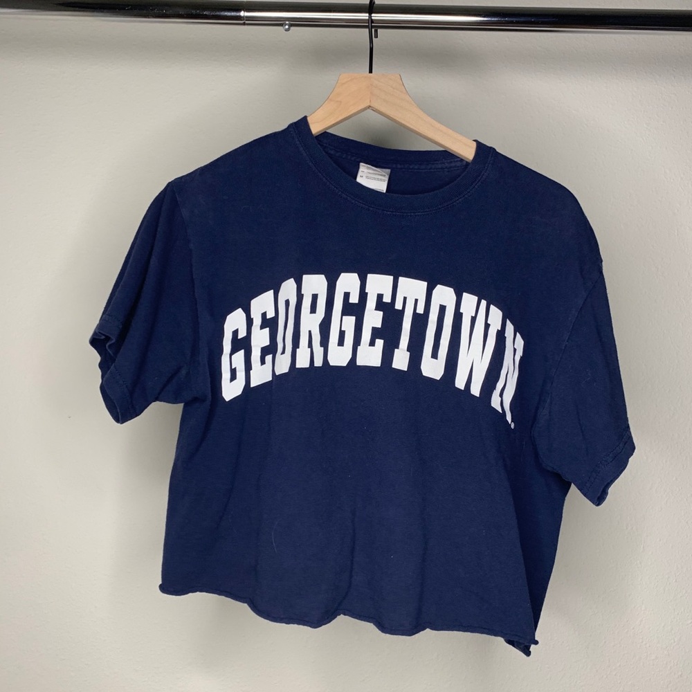 Gildan Navy Blue Georgetown Crop Top